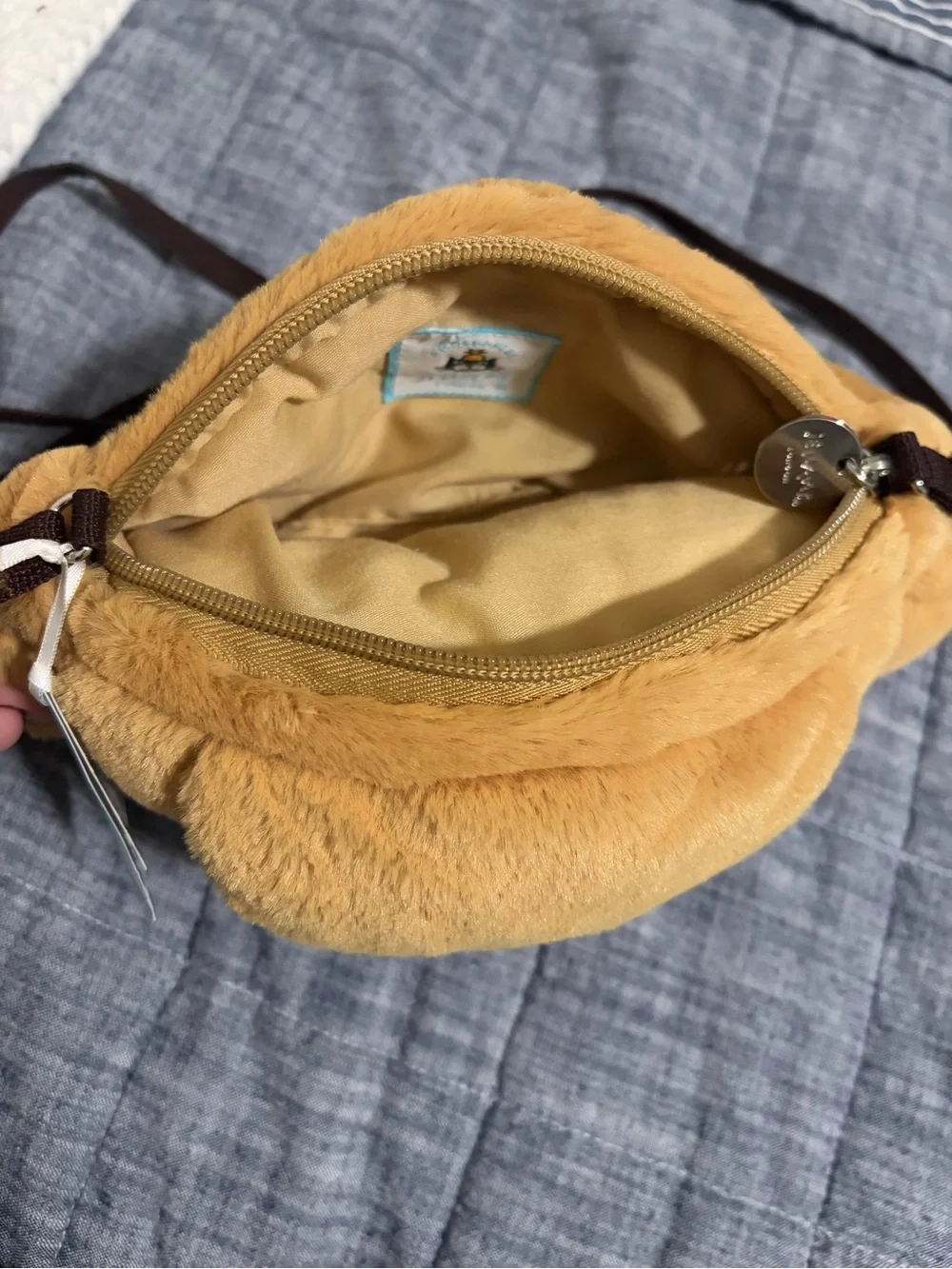 Jellycat Smiling Croissant Plush Crossbody Bag - Light Brown